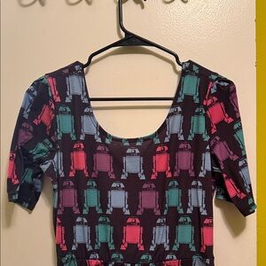 Her Universe Multicolor Robot Print Short Sleeve Top